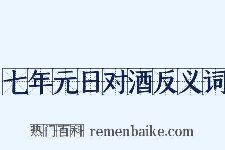 七年元日对酒反义词是什么意思的图片